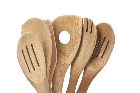Eco Bamboo Wooden Kitchen Tools Set with Round Holder