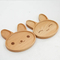 Natural Rabbit Shape Beech Wood Dinner Plate Snack Plate for Children