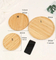 Round Bamboo Serving Tray Bamboo Plate Set of 3 for Coffee Table and Charcuterie