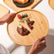 Wholesale Heart Shaped Bamboo Serving Tray Dessert Plate Set for Home