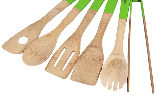 Wholesale Bamboo and Wood Kitchen Utensils Set of 6