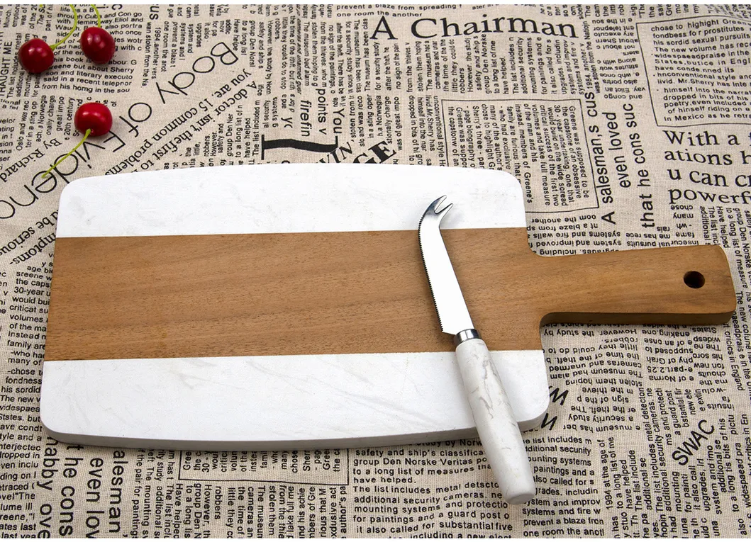 Wood Marble Cutting Board Serving Board for Steak, Fruits, Bread, Cheese