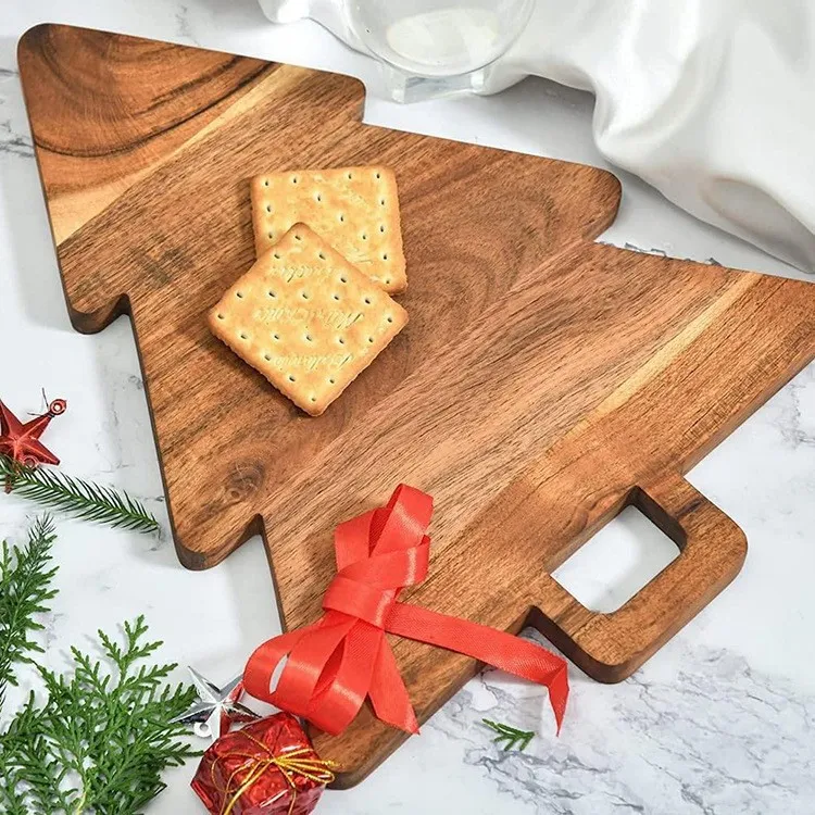 Christmas Tree Shape Wood Cutting Board for Gift