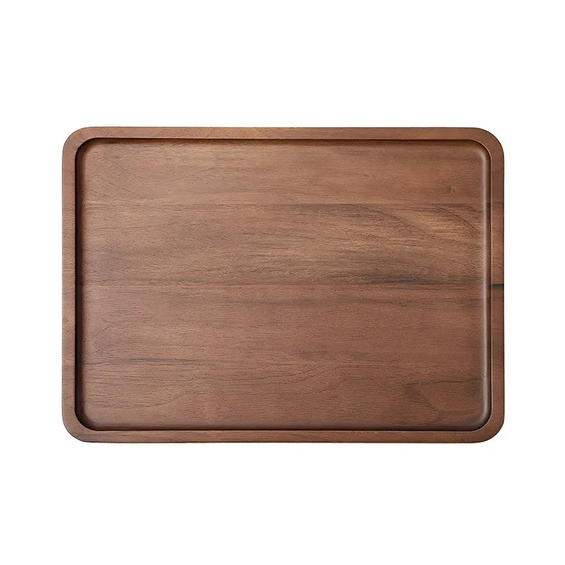 Custom Rectangular Round and Square Black Walnut Wooden Serving Tray / Dinner Plate
