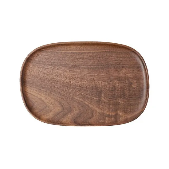 Custom Rectangular Round and Square Black Walnut Wooden Serving Tray / Dinner Plate