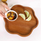 8 - Inch Petal - Shaped Ebony Wooden Dinner, Fruit, Bread, Dessert Plates Set