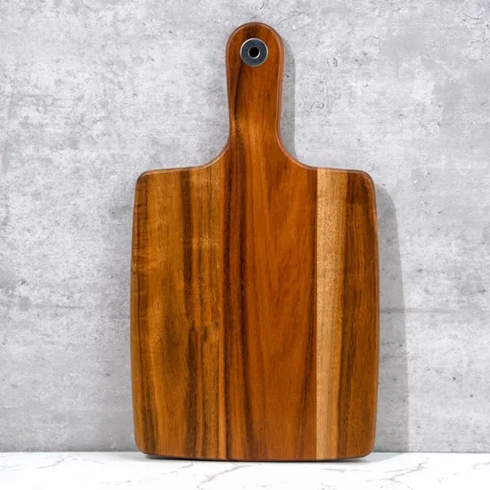 Natural Small Acacia Wood Serving Board with Handle