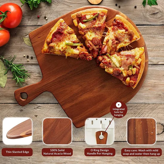 Paddle Shape Wood Pizza Serving Board Cutting Board