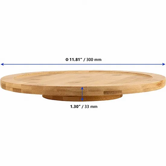 Rustic Round Roatating Bamboo Lazy Susan for Serving Fruit / Cake