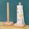 Beech Wood Suction Bathroom Toilet Paper Holder with Roll Paper Stand Organizer