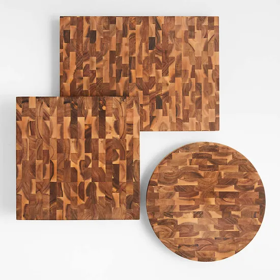 Wholesale Kitchen End Grain Wood Chopping Board Wood Cutting Board with Juice Groove