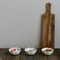 Long Acacia Wood Serving Platter with 3 Sauce Snack Dish