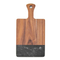 Oval Shape Black Marble and Acacia Wood Cutting Board