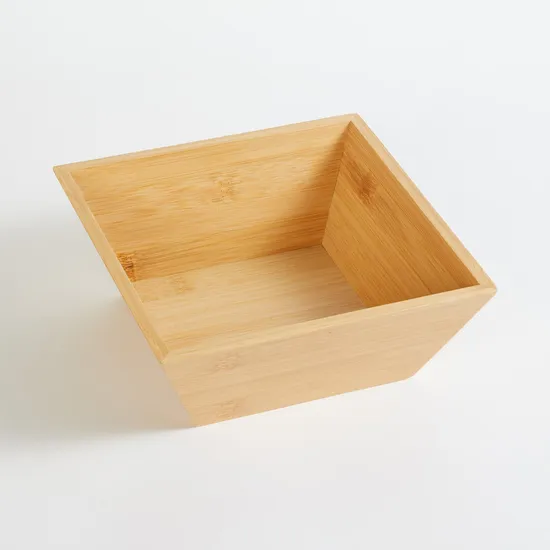 Square Shape Bamboo Salad Bowl Serving Bowl for Kitchen