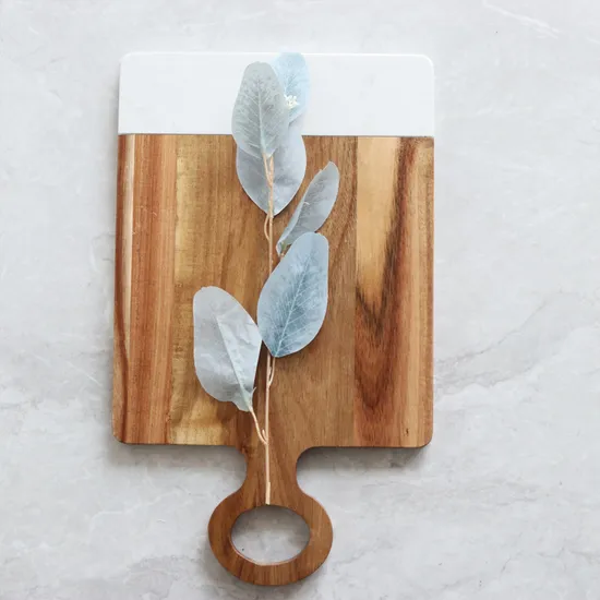Trendy Black Marble Wood Serving Board for Contemporary Homes