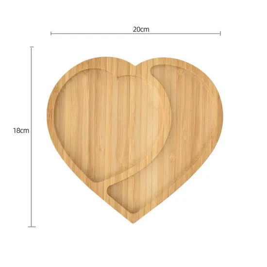 Heart Shape Bamboo Divided Plate for Kids