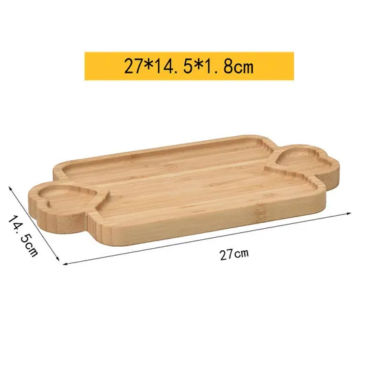 Direct Supply 2 Heart Shape Bamboo Serving Plate for Steak