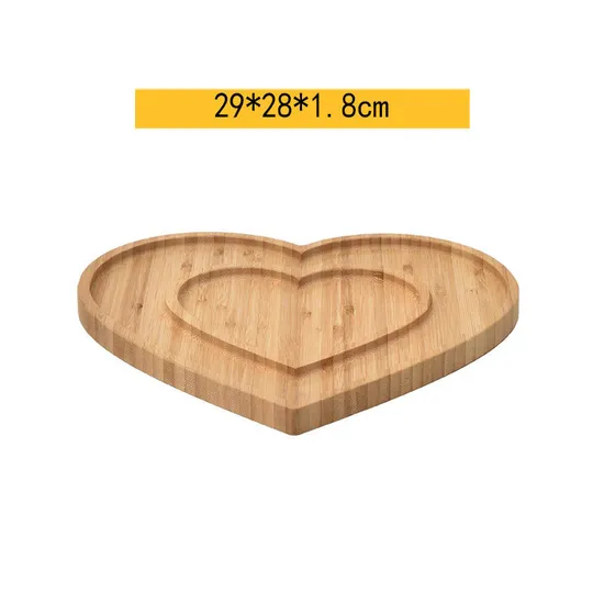 Heart Shape Bamboo Plate for Snacks